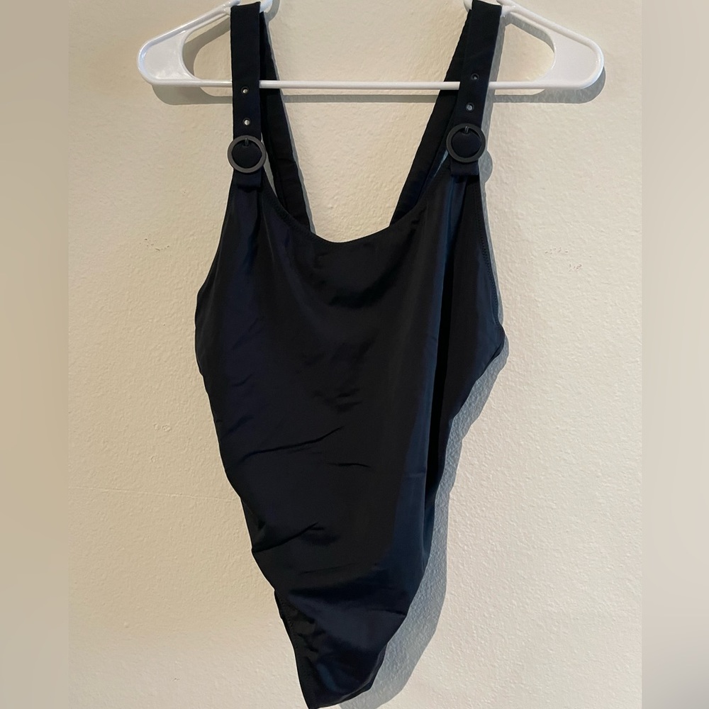 Solid and Striped one piece swimsuit